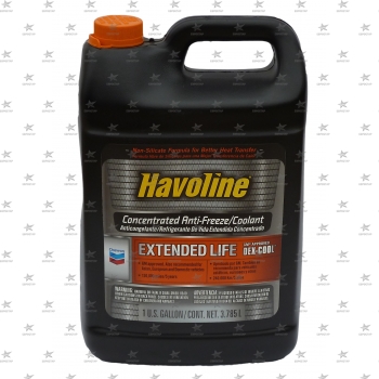 CHEVRON HAVOLINE DEX-COOL Extented Life Antifreeze (3,785 л) антифриз концентрат (красно-оранжевый)